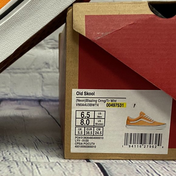 Vans | Shoes | Vans Old Skool Sneaker In Neon Blazing Orange | Poshmark